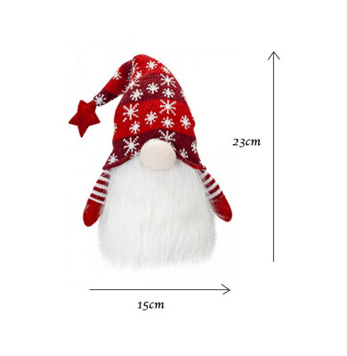 Small Red Sitting Christmas Gonk 9 Inch Cute Gnome Decorative Home Plush Figure