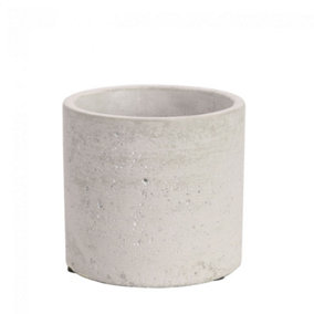 Small Round Cement Plant Pot, Industrial Style. (H10 cm) No Drainage Holes.