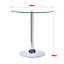 Small Round Clear Glass Top Dining Table Coffee Table with Pedestal Base 700mm Dia