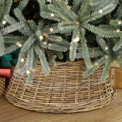 Small Rustic Wicker Xmas Decoration Christmas Tree Skirt