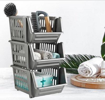 Stacking deals storage baskets