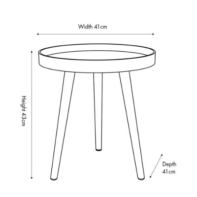 Small Soft Grey Round Tripod Side Table