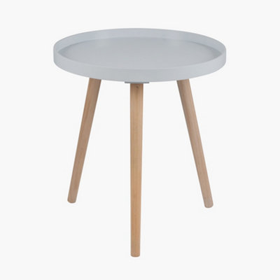 Small Soft Grey Round Tripod Side Table