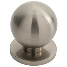 Small Solid Ball Cupboard Door Knob 25mm Dia Satin Nickel Cabinet Handle