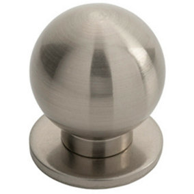 Small Solid Ball Cupboard Door Knob 30mm Dia Satin Nickel Cabinet Handle