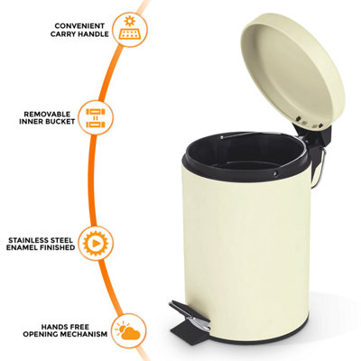 thumbnail image 2 of 3 Litre Stainless Steel Pedal Bin For Bathroom, Kitchen, Or Office - Small Waste Bin 2 of 5