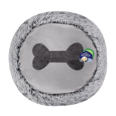 Small Super Soft Dog Bed Plush Pet Grey Padded Cushion 60x16cm Anti-Slip Base Calming Donut - Ideal for Small Breeds Price Comparisons | Compare The Build