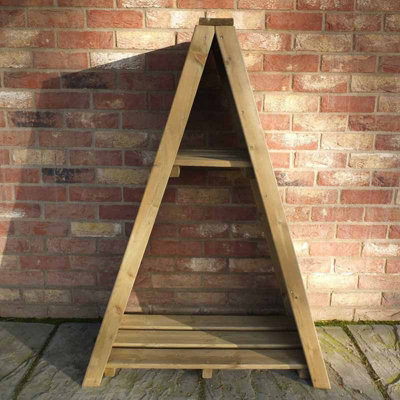 Small Triangular 2' 8" x 1' 4" Overlap Pressure Treated Log Store