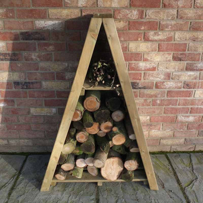 Small Triangular 2' 8" x 1' 4" Overlap Pressure Treated Log Store - 3