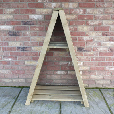 Small Triangular 2' 8" x 1' 4" Tongue & Groove Pressure Treated Log Store