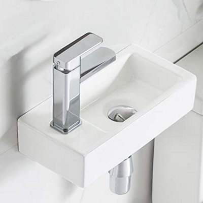 Small Wall Hung Ceramic Basin Sink - Left Price Comparisons | Compare The Build