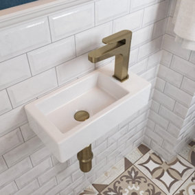 Small Wall Hung Ceramic Basin Sink - Right