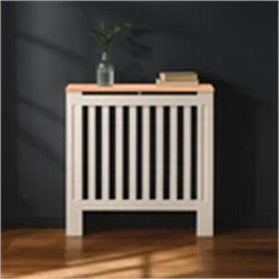 Small-White Radiator Cover MDF Small Modern Wood Slat Grill Cabinet ...