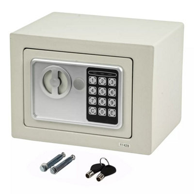 Small White Solid Steel Digital Safe