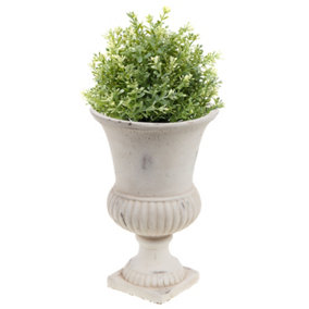 Small White Urn Summer Indoor Flower Pot Outdoor Garden Planter