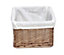 Small Wicker Willow Storage Basket With Cloth Lining Natural Small 22 x 22 x 14.5 cm