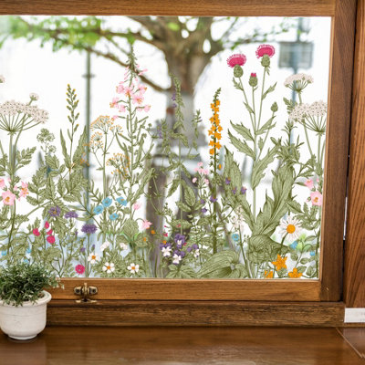 Small Wild Meadow Flowers Window Sticker