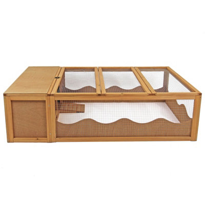 Small Wooden Pet house for Tortoise Bunny Rabbit Hide Shelter Run Guinea Pig 57" - 3
