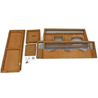 Small Wooden Pet house for Tortoise Bunny Rabbit Hide Shelter Run Guinea Pig 57" - 4