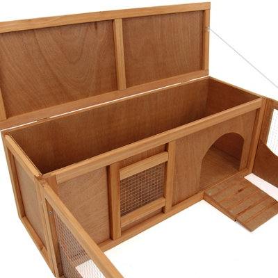 Small Wooden Pet house for Tortoise Bunny Rabbit Hide Shelter Run Guinea Pig 57" - 5