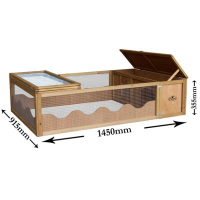 Small Wooden Pet house for Tortoise Bunny Rabbit Hide Shelter Run Guinea Pig 57" - 6