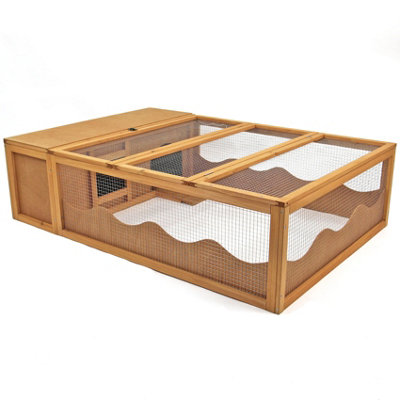 Small Wooden Pet house for Tortoise Bunny Rabbit Hide Shelter Run Guinea Pig 57" - 7