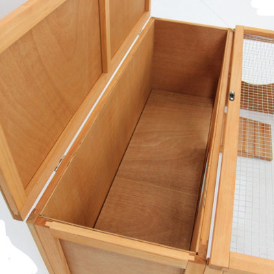 Small Wooden Pet house for Tortoise Bunny Rabbit Hide Shelter Run Guinea Pig 57" - 8