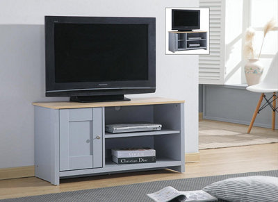 Small Wooden TV Unit Available in Grey/Oak