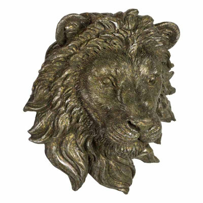 G Decor Ornamental Animal Heads Wildlife Bronze Gold Solid Resin Wall  Organizer Coat Hook 