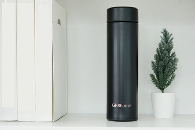 Smart 500ml Water Bottle Stainless Steel Vacuum Flask With Temperature Display Black - 3