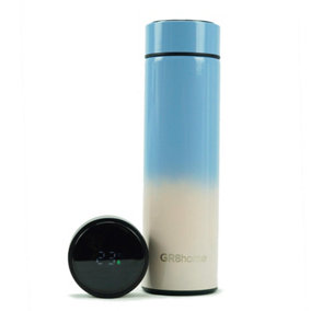 Smart 500ml Water Bottle Stainless Steel Vacuum Flask With Temperature Display Gradient Blue