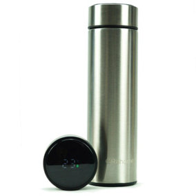 Smart 500ml Water Bottle Stainless Steel Vacuum Flask With Temperature Display Silver