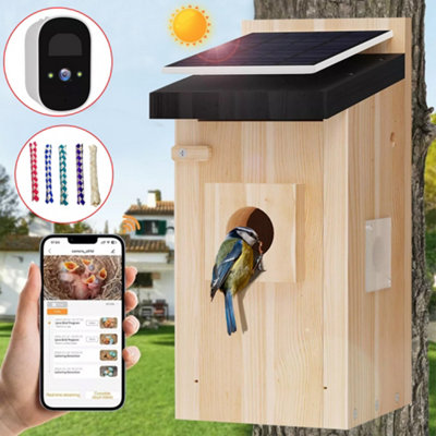 Smart Bird House With Camera, 2K Birdhouse Camera For Outdoors,with Solar Panel