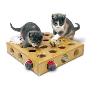 Smart Cat Kitten Hide Peek Catch Toy Game Peek-A-Prize Box