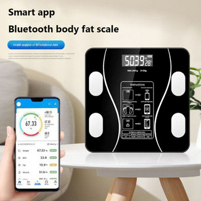 Smart Digital Bathroom Scale with Body Fat & BMI Monitor , 180KG Capacity
