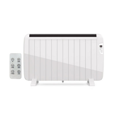 Smart Electric Radiator Heater 2000W, LCD Display, 7-Day Timer Function, Free Standing or Wall Mountable, White Body