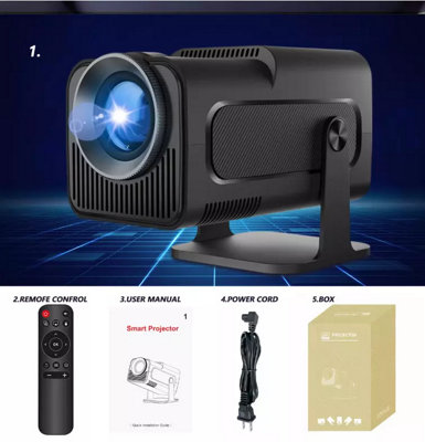 Smart Full HD 1080P LED Projector with WiFi 6, Bluetooth & Android OS ...