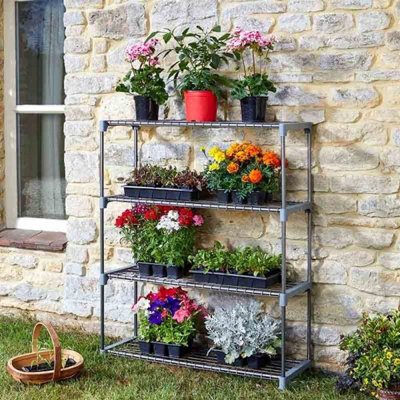 Smart Garden 4 Tier Greenhouse GroZone Shed Storage Steel Shelving Shelves