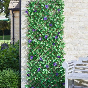 Smart Garden 90cm x 180cm Expanding Lilac Bloom Leaf Trellis Wheelie Bin Screen