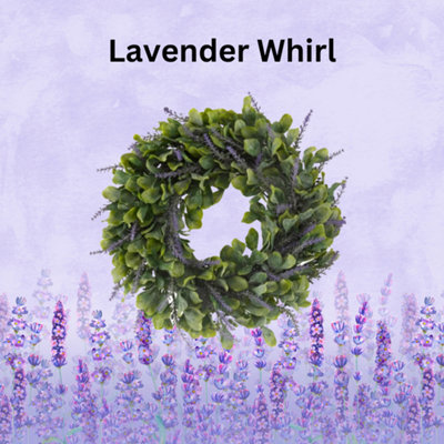 Smart Garden Artificial Door Wreath Lavender Purple Realistic UV Resistant