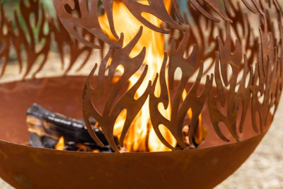 Smart Garden Havana Fuego Fire Globe Sphere Fire Pit Basket Bowl Heater
