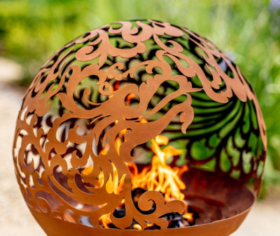Smart Garden Havana Helios Fire Globe Sphere Fire Pit Basket Bowl Heater