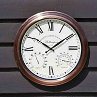 Smart Garden Mollington Wall Clock & Thermometer 15in