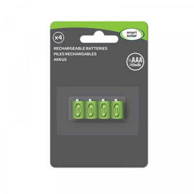 Smart Garden Replacement Rechargeable Solar Light Batteries 1/3 AAA 80mAh 4 Pack