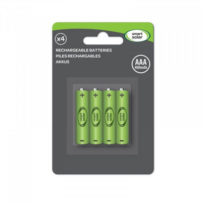Smart Garden Replacement Rechargeable Solar Light Batteries AAA 600mAh 4 Pack