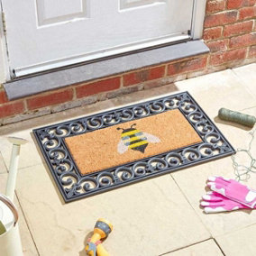 Smart Garden Rubber Easy Change Mat Base & Buzz Bee Insert Coir Doormat PVC