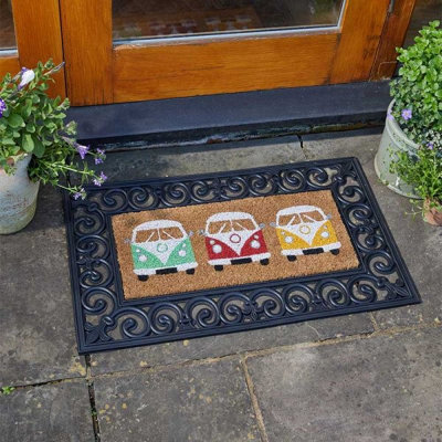 Smart Garden Rubber Easy Change Mat & VanFest Camper Van Insert Coir Doormat