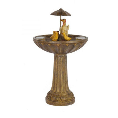 Smart Garden Solar Duck Family Umbrella Garden Water Feature Fountain Bird Bath