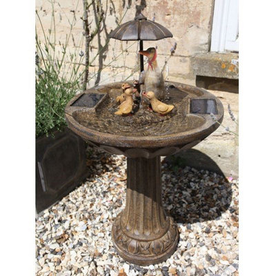Smart Garden Solar Duck Family Umbrella Garden Water Feature Fountain Bird Bath - 3