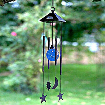 Smart Garden Solar Garden Patio Light Windchime Sun Moon Colour Changing - 5